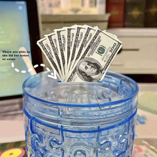 3D Stereo Crystal Puzzle Pen Holder Piggy Bank