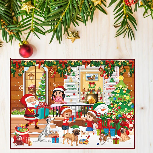 480pcs Christmas Jigsaw Puzzle Santa Claus Fireplace Xmas Toys