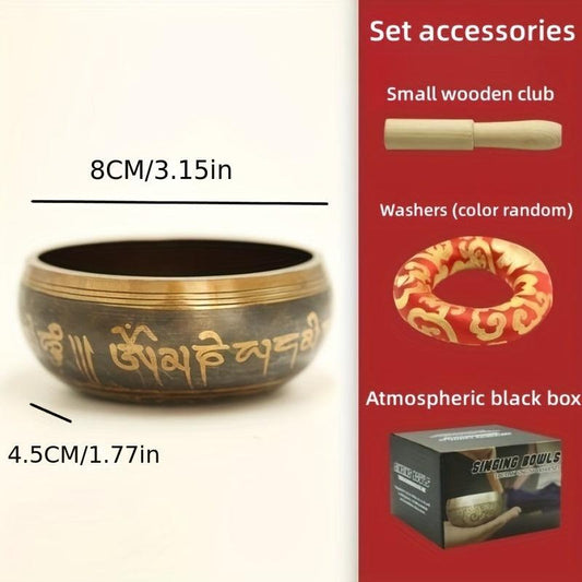 Handcrafted Copper Chime Singing Bowl Set for Inner Peace & Meditation