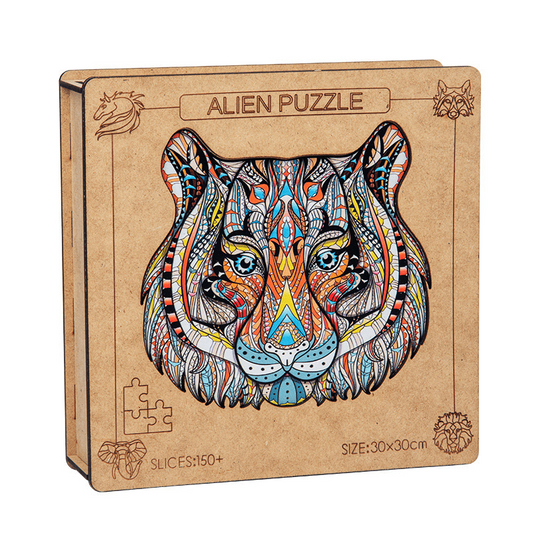 Wolf Eagle Elephant Lion Animal Wooden Puzzle Irregular Puzzle