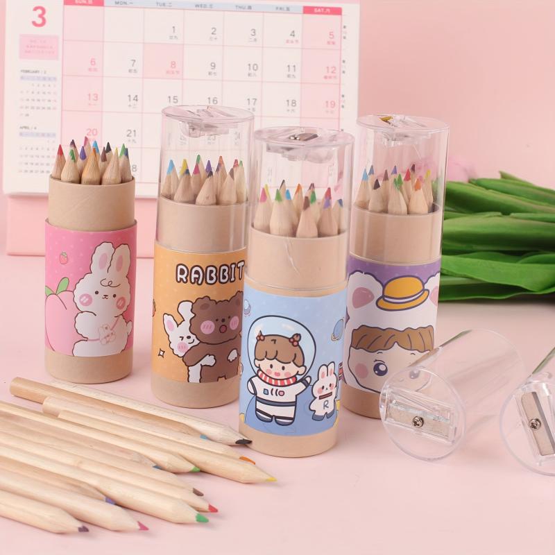 12 Colored Pencils Set with Sharpener for DIY Painting