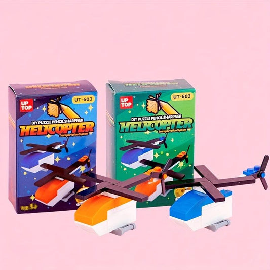 Creative DIY Building Blocks Toy Aircraft Fighter Submarine Truck Pen Sharpener