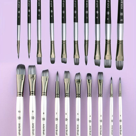 10pcs Pearlescent Two Nylon Hair Painting Pen Watercolor Brush Set