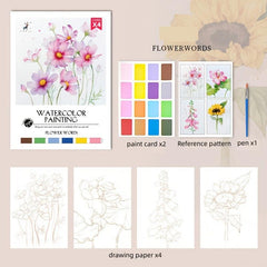 4pcs Watercolor Coloring Book Paint Sticky Note Graffiti Picture Book