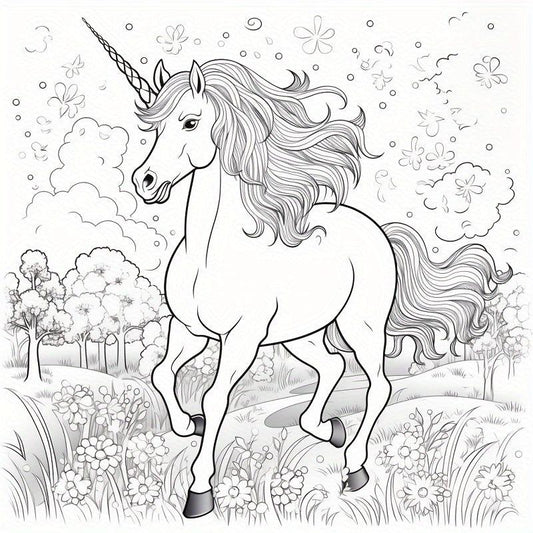 Thickened Paper Unicorn Coloring Book - Holiday Gift
