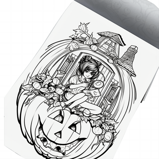 Pumpkin Coloring Book Thick Paper 20 Pages Halloween Gift Adult Stress Relief