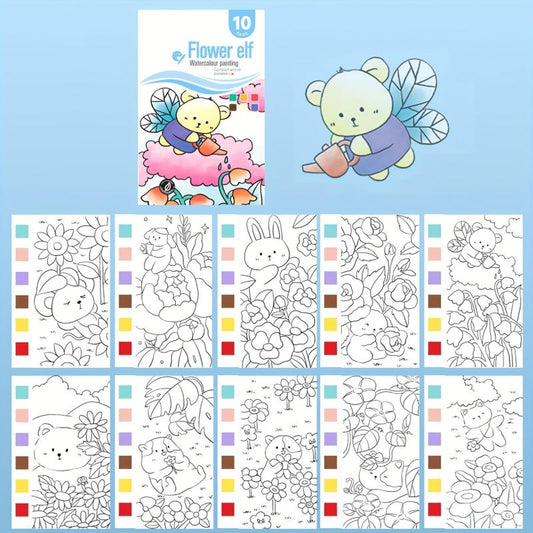 10pcs Watercolor Painting Set Student Coloring And Drawing Book