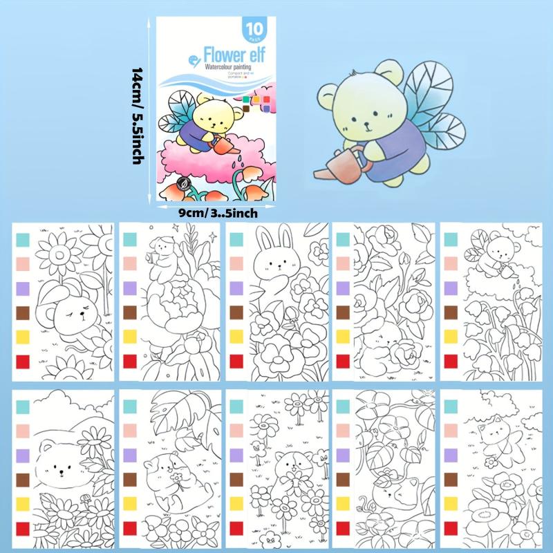 10pcs Watercolor Painting Set Student Coloring And Drawing Book