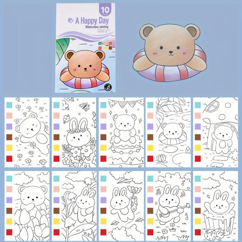 10pcs Watercolor Painting Set Student Coloring And Drawing Book