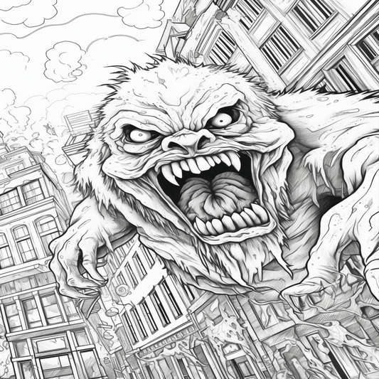 Monster Theme Adult Coloring Book - Halloween Christmas Holiday Gift
