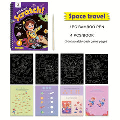 4pcs Scratch Art For Kids Rainbow Scratch Paper