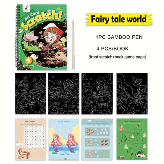 4pcs Scratch Art For Kids Rainbow Scratch Paper