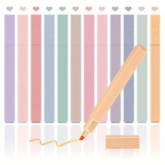 Pastel Highlighters 12pcs Random Colors - No Bleed Neutral Highlighter Set