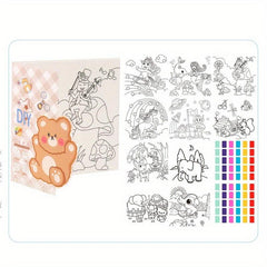 Watercolor Painting Coloring Book w/10 Pages & Pen