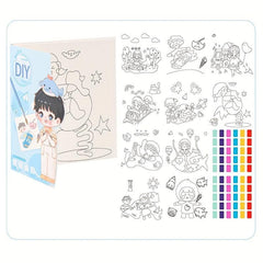 Watercolor Painting Coloring Book w/10 Pages & Pen