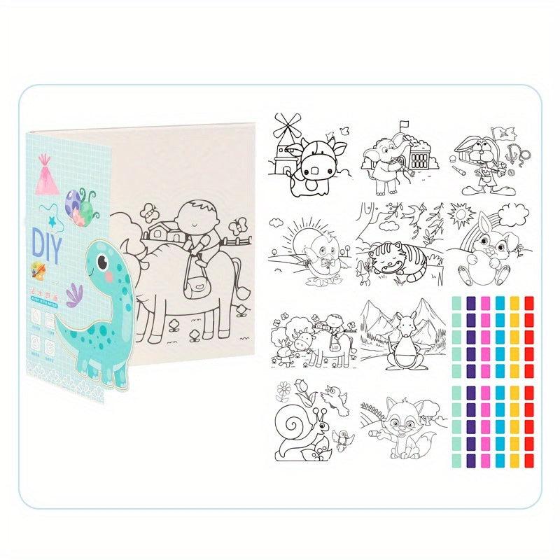 Watercolor Painting Coloring Book w/10 Pages & Pen
