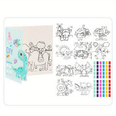Watercolor Painting Coloring Book w/10 Pages & Pen