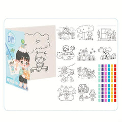 Watercolor Painting Coloring Book w/10 Pages & Pen