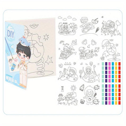 Watercolor Painting Coloring Book w/10 Pages & Pen