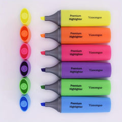 12pcs Large Capacity Highlighter Marker Set for Students & Office Use