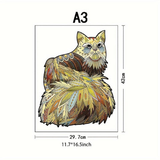Cat Wooden Puzzle Creative Special Shapes Adult Birthday