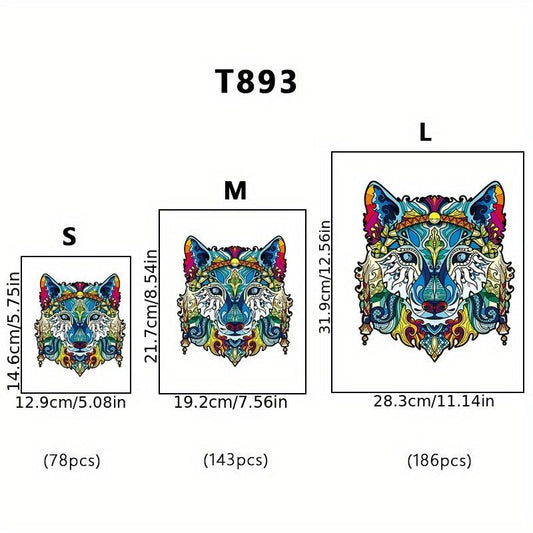 Wolf Irregular Wooden Puzzle Decorative Jigsaw Gift for Teenagers