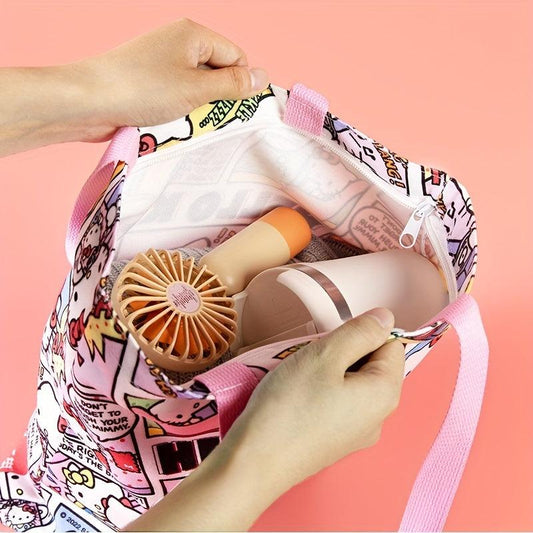 Comics Style Canvas Bag Cartoon Student Handbag Single Shoulder Bag