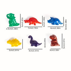 Dinosaur Shape Crayons 6-Pack for Kids
