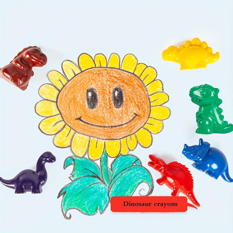 Dinosaur Shape Crayons 6-Pack for Kids
