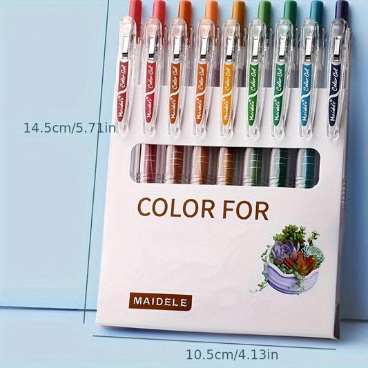9 Colorful Nordic Style Gel Pens 0.5mm Fine Tip Quick Dry Ink for Study Supplies