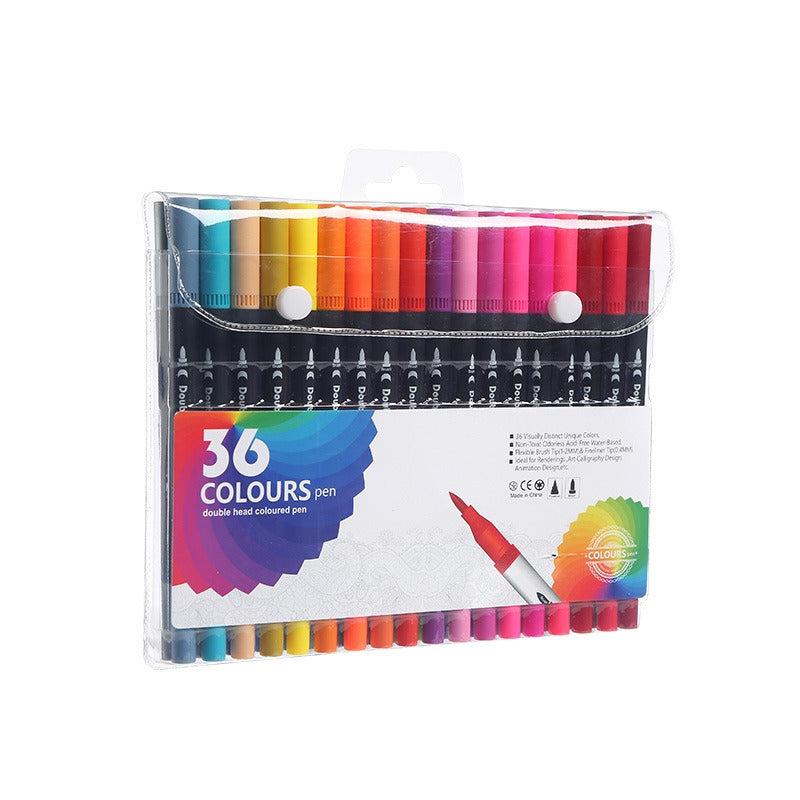 Watercolor Brush Painting Set for Kids, Washable Double Head Pen
