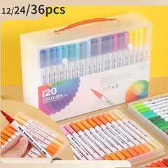 Watercolor Brush Painting Set for Kids, Washable Double Head Pen