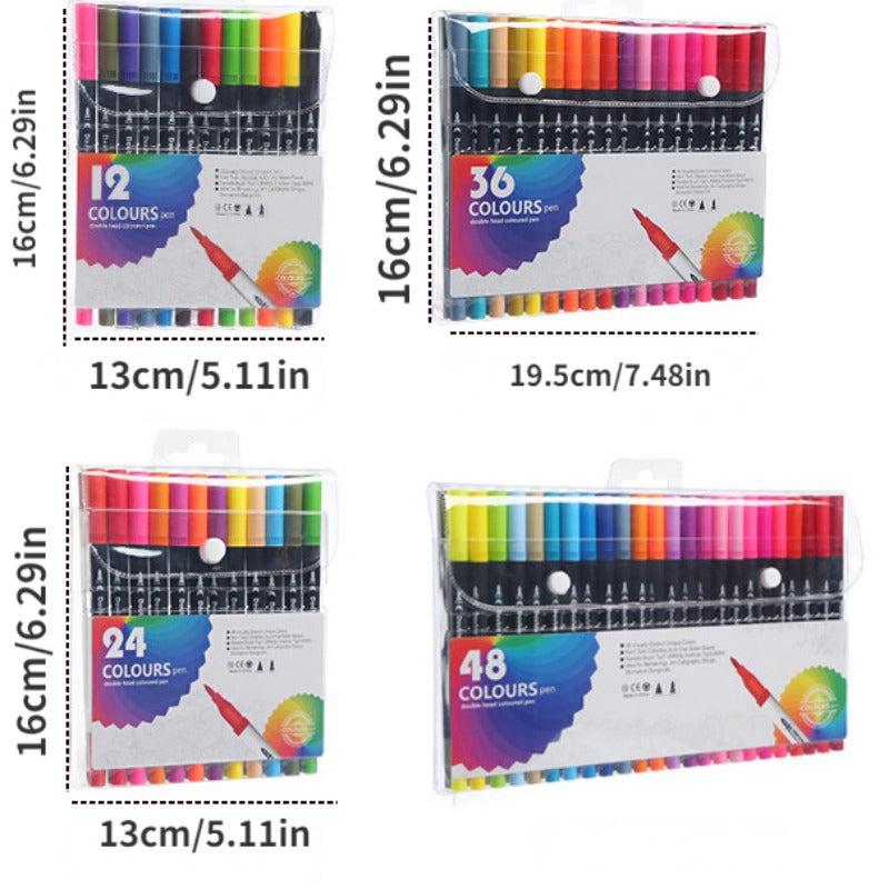 Watercolor Brush Painting Set for Kids, Washable Double Head Pen