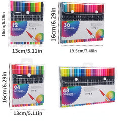 Watercolor Brush Painting Set for Kids, Washable Double Head Pen