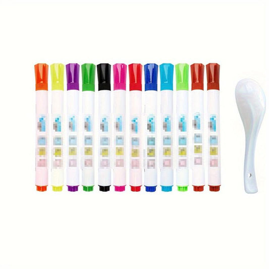 Watercolor Floating Pens Set - 12 Colors with Spoons for Water Painting