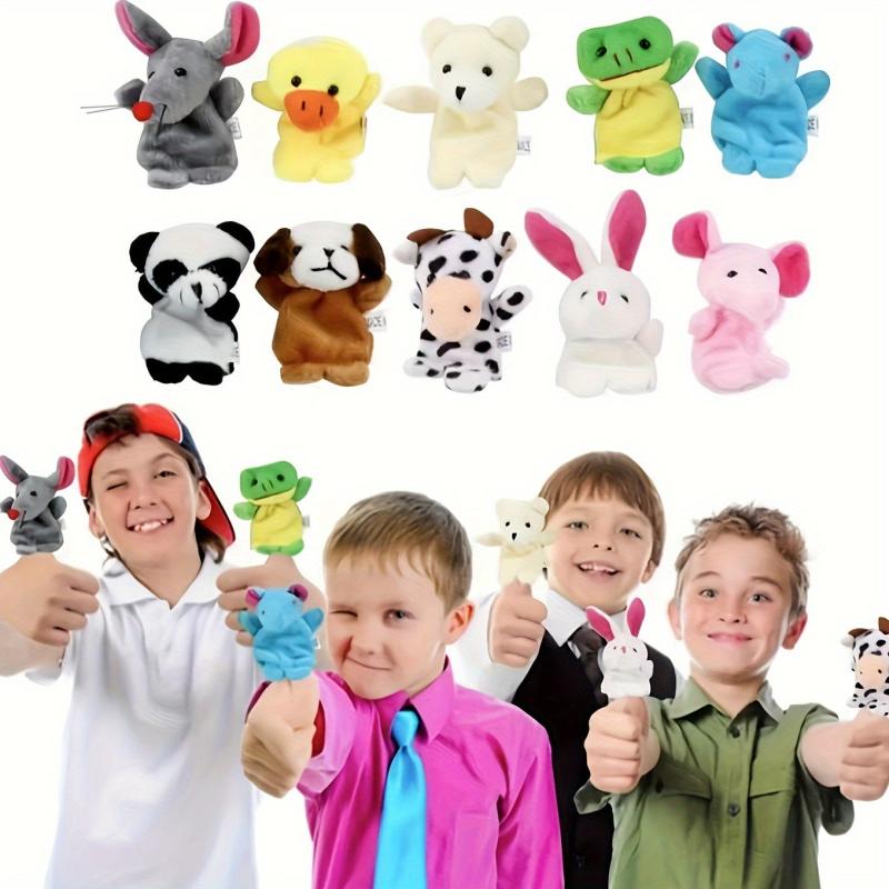 10pcs Random Finger Puppets Mini Plush Toys Educational Kids Finger Toy