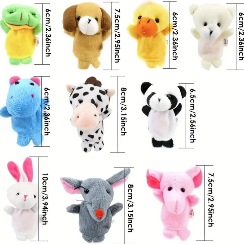 10pcs Random Finger Puppets Mini Plush Toys Educational Kids Finger Toy