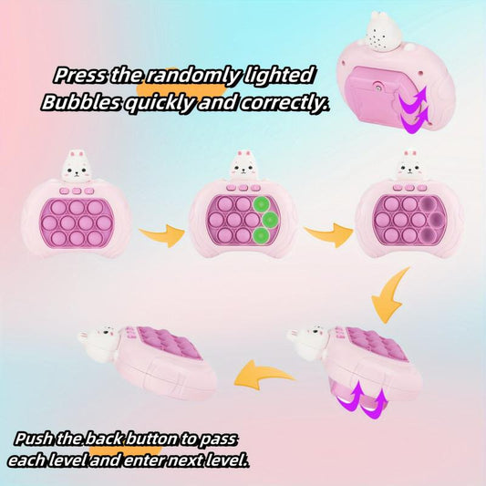 Rabbit Pop Fidget Game Quick Push Bubble Toy Pop It Pro Light Up Game