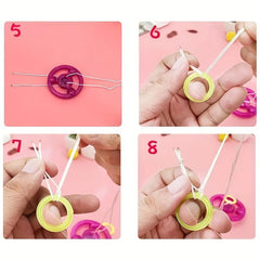 2pcs Glitter Flywheel Pull Rope Luminous Flying Saucer Gyro