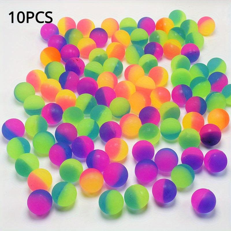 10pcs Rainbow Bouncy Balls Party Favors Halloween Birthday