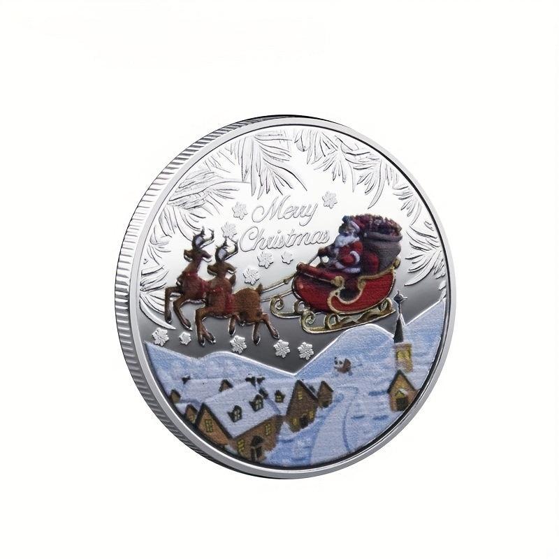 Santa Claus Metal Coins Merry Christmas