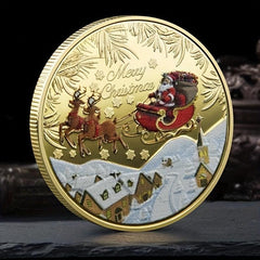 Santa Claus Metal Coins Merry Christmas