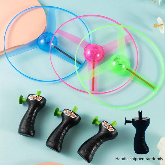 Glitter Pull Wire Flying Saucer Luminous Toy