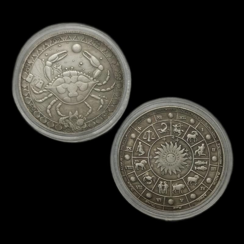 1pc Zodiac Cancer Collection Coin with Coin Capsule