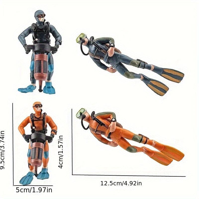 Plastic Seabed Exploration Diver Doll Scene Decoration Toys