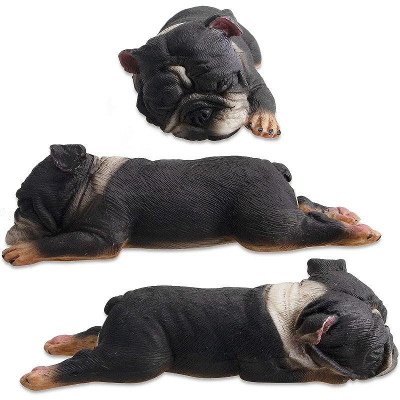 English Bulldog Statue Set Sleeping Toy Dogs