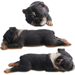 English Bulldog Statue Set Sleeping Toy Dogs