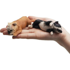 English Bulldog Statue Set Sleeping Toy Dogs