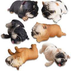 English Bulldog Statue Set Sleeping Toy Dogs