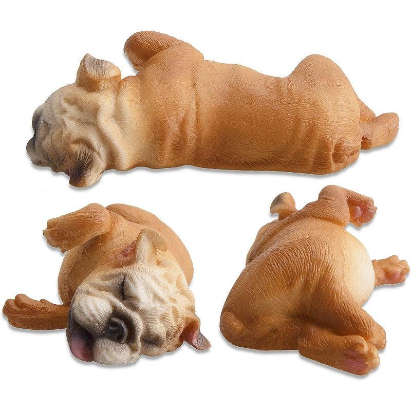 English Bulldog Statue Set Sleeping Toy Dogs